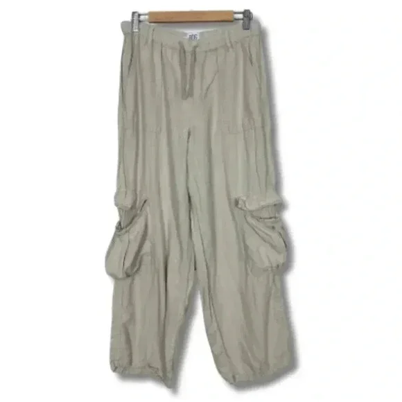BDG Urban Outfitters Lightweight Cargo Pants Baggy Tan Women's Size Large - Picture 1 of 5